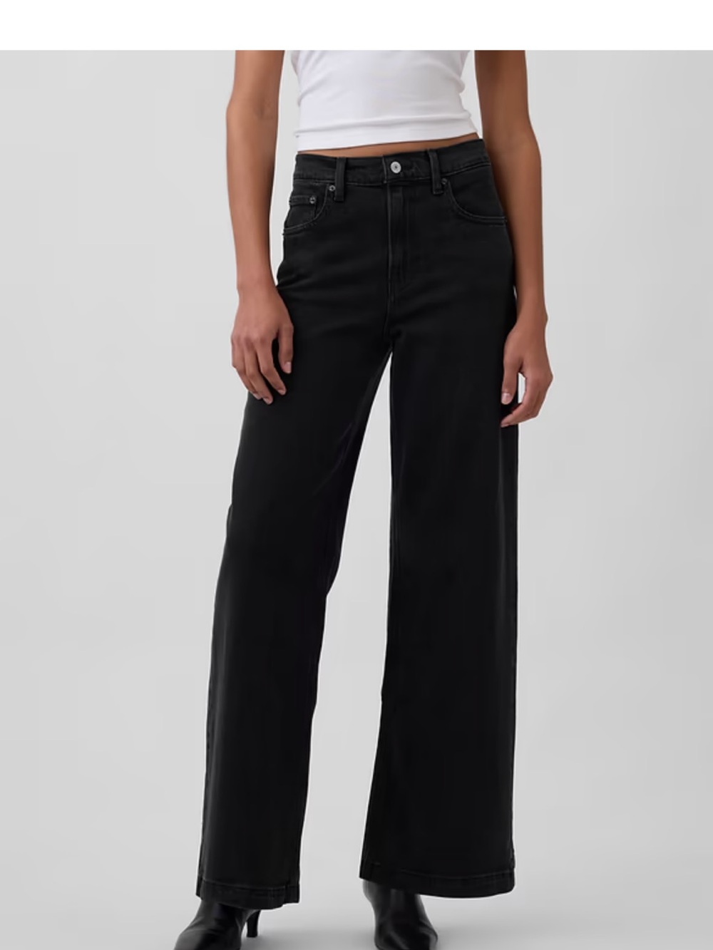 GAP High-Rise Wide Leg Jeans - Black